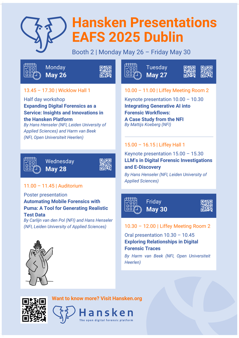 Hansken programma poster EAFS2025